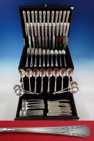 Orchid by International Sterling Silver Flatware Dinner Service Set 120 Pieces